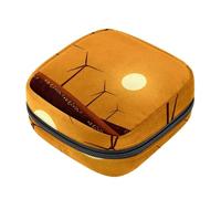 Silhouette Wind Turbines Design First Period Kit para niñas, tampón pantyliners bolso menstrual, soporte para almohadilla de lactancia con cremallera, organizador de servilletas sanitarias