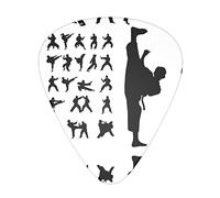 Silhouettes of Martial Arts Advanced púa de guitarra 12 piezas Tres espesores para bajo, guitarra eléctrica, funda para guitarra acústica