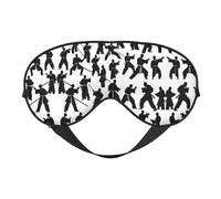 Silhouettes of Martial Arts - Antifaz para dormir de seda sintética - Relajación con correa elástica ajustable - Ideal para viajes y sueño profundo