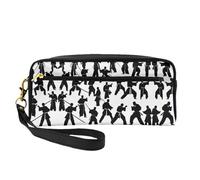 Silhouettes of Martial Arts - Bolsas de cosméticos para mujer, neceser de viaje, organizador de accesorios, bolsa con cremallera, idea de regalo, Black, Talla única, Neceser de maquillaje