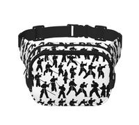 Silhouettes of Martial Arts - Riñonera para mujer, para uso diario, viajes, al aire libre, correr, caza, para adultos, Negro -, Talla única