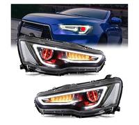 SILHUP Faro Delantero Par Para Mitsubishi Para Lancer Para EVO X 2008-2021 Conjunto De Faros Delanteros DRL Automóvil Lámparas Ojos Demonio LED(Red)