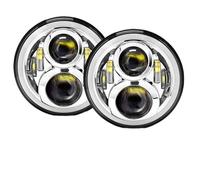 SILHUP Faro Delantero Para 2014-2017 Para Indian Para Chieftain Para 2014-2017 Para Indian Para Road Para Master Faros Delanteros LED De 7 Pulgadas(60w chrome a)