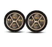 SILHUP Faro Delantero Para Jeep Para Wrangler Luces Circulación Diurna Haz Alto Y Bajo Accesorios Para Coche Color Negro Faros Delanteros LED Redondos 7 Pulgadas(T)