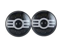 SILHUP Faro Delantero Para Jeep Para Wrangler Luces Circulación Diurna Haz Alto Y Bajo Accesorios Para Coche Color Negro Faros Delanteros LED Redondos 7 Pulgadas(X)