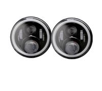 SILHUP Faro Delantero Para Jeep Para Wrangler Luces Circulación Diurna Haz Alto Y Bajo Accesorios Para Coche Color Negro Faros Delanteros LED Redondos 7 Pulgadas(J)