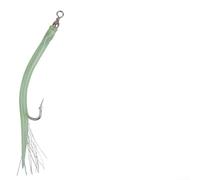 Silica Gel Eel Lure 5Pcs Stainless Steel Hook(green 6) | Offset shank design, barbed point, 14cm length, ideal for codfish and eel, para durable rubber body