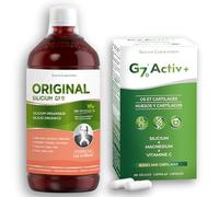Silicium G7 Lote Suplemento Vegano: LG7 + G7 Activ - Silicio Líquido para Articulaciones, Huesos y Piel con Vitamina C y Magnesio - 1 Litro + 60 Cápsulas