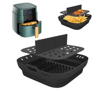 Silicon Air Fryer Liner with Divider for Ninja Speedi 5.7L Cosori 5.5L Tefal 6.5L Philips XL - Foldable Reusable Accessories for Airfryer Microwave Oven Grill
