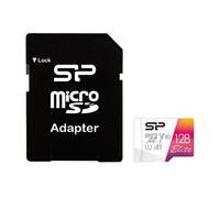 Silicon Power Tarjeta microSDXC Elite 128GB CL10 UHS-1 100MB/seg colorida con adaptador