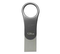 Silicon Power Memoria USB de 128 GB USB3.0 C80 Silver Type-c Ready - - Memoria USB de 128 GB, sp128gbuc3 C80 V1s