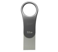 Silicon Power Mobile C80 32GB USB 3.0 (3.1 Gen 1) Capacity Conector de USB tipo C Titanio unidad flash USB - Memoria USB (32 GB, USB 3.0 (3.1 Gen 1), USB Type-A connector, Sin tapa, 8 g, Titanio)
