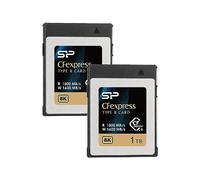Silicon Power - Paquete de 2 tarjetas de memoria CFexpress tipo B de 1 TB, hasta 1800 MB/s de lectura, escritura sostenida mínima: 1500 MB/s