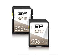 Silicon Power - Paquete de 2 tarjetas de memoria SDXC Superior Pro UHS-II de 256 GB V60 R/W hasta 280/170 MB/s