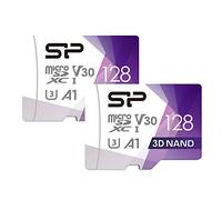 Silicon Power - Paquete de 2 Tarjetas Micro SD de 128 GB U3 Compatible con Nintendo Switch, Tarjeta de Memoria microSD SDXC microsdxc de Alta Velocidad con Adaptador