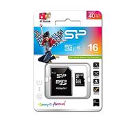 Silicon Power Tarjeta de memoria MicroSD SDHC 16 GB, Clase 10, con Adaptador, hasta 40 MB/s Lectura
