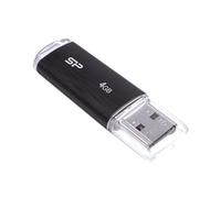 SILICON POWER Ultima U02 1000022580 - Memoria USB 2.0 (4 GB, plástico), Color Negro