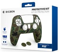 Silicon Skin para Mando Sony Dualsense y un par de Grips para Joystick para PS5. Color: Camo