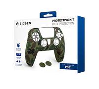BigBen Controlador de silicona con Glove Camo, color verde, incluye 2 Thumb Grips PS5