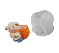 Silicona animal 3D para cerdos que llevan sacos en molde con forma de animal para hornear artesanías