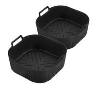 Silicona antiadherente, 2 forros de repuesto para freidora de aire NA229 220 de 6 cuartos de galón/4.2 L, mejora la circulación del aire y permite una cómoda transferencia de alimentos (negro)