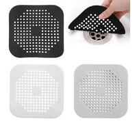 Silicona Atrapa Pelos Ducha,3 Piezas,Cubierta del DREN de Bañera Colador,Filtro de Cabello Protector de Drenaje Plegable,para Bañera, Baño, Cocina