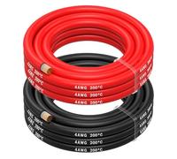 Silicona AWG Cable Eléctrico por MMOBIEL - Cable de cobre estañado, Gauge - Rojo y Negro Pares de Alambre - Flexible de alta temperatura de alambre para la automoción, (4 AWG, 2,5 m)