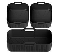 Silicona Baking Basket, Rectángulo Tray Liners, Heat Resistant non-tick Food Tray Mats, Oven Microwave Air Fryer Tray, Cooking Tray with Handle, No Tick Silicone Baking Mat