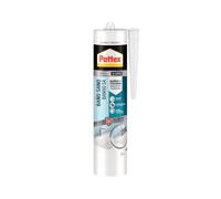 Pattex Silicona sanitaria Baño Sano – Antimoho e impermeable, 1 cartucho (280 ml) Blanco