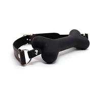 silicona boca gags Bdsm Bondage Silicone Bone Ball Gag Juego de roles Restricciones bucales Gags Cosplay Juguetes sexuales para adultos (negro)