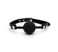 silicona boca gags Bola de silicona suave de 4CM, bloqueo de mordaza, Bondage BDSM, boca abierta, juguete oral transpirable, ataduras, juguete sexual para adultos para pareja, mordaza de bola negra