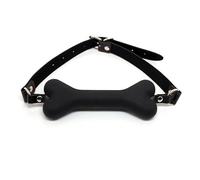 silicona boca gags Bone Mouth Ball Gag Silicone Ball Gag Boca Juguetes sexuales para parejas Mujeres Negro