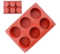Silicona Cake Mold - 6 Cavity Round, Baking Mold Food Grade Silicone Chocolate Candy Muffin Molds for Oven Cupcakes, Jelly Desserts Bakery Kitchen | Accessories for Home Baking