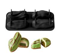 Silicona Cake Molds, Nonstick Baking Tray Set, Four Cavity Postre Mold for Chocolate Candy Postre Home Apartment Oven Freezer Party Birthday Baking Cooking Kitchen Use Cake Muffin Jelly Treat Making