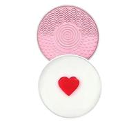 Silicona Cleaning Mat, Makeup Brush Washer, 3,54 x 3,54 x 1,18 pulgadas Tool with Soap Feature, Portable Cosmetic Scrubber, Dirt Remover with Textured Style, Brush Cleaner for Artist and Daily