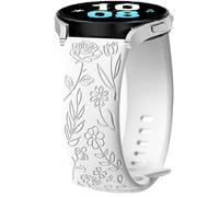 Silicona Correa para Garmin Venu 2 Plus/Venu Sq/Sq 2, 20mm Flower Deporte Brazalete Pulsera de Repuesto para Garmin Vivoactive 3/Vivomove 3/Style/Luxe/Trend/HR, Forerunner 245/645 Music