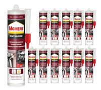 Silicona de alta temperatura para hornos de hasta 260 grados - Densidad y pegado - Ideal para hornos y calentadores - Se adhiere a metal, vidrio, cerámica, madera, resinas de silicona (12 x 280 ml)