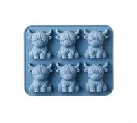 Silicona de vaca clasificada para horno y congelador para molde para chocolate, fondant, jarabe, dulces y necesidades de manualidades (azul)