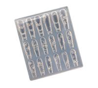 Silicona flexible para uñas con diseños de mariposas y flores, accesorio para prácticos patrones en relieve, uñas de silicona