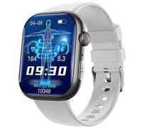 (Silicona gris) F100 Reloj inteligente saludable con ECG, electrocardiograma, monitoreo de glucosa en