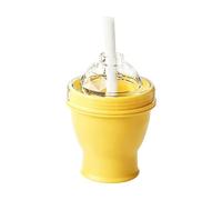 Silicona Ice Bottle 250 ml With Straw - Leakproof Reusable Cooling Cup | Portable Ice Ball Maker Cup For Coffee Juice Cocktails Sports Travel Outdoor Hydration Bottle Office Schools Gym Whiskey Drinks