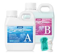 Silicona Líquida para Moldes 15 Shore A - Caucho de Silicona No Tóxico, de Curado Rápido Mezcla 1:1, para Resina, Velas y Manualidades （Verde Jade, 1.1 kg）