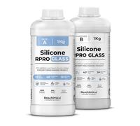 Silicona Líquida para moldes translúcida 1:1 R PRO GLASS, No Tóxica Y Rápida Ideal para moldes de Resina, Cera, Yeso (2 kg)
