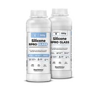 Silicona para moldes translúcida 1:1 R PRO GLASS, No Tóxica Y Rápida Ideal para moldes de Resina, Cera, Yeso, Cemento (1 kg)