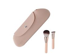 Silicona Make -Up - de soporte para cepillo de silicona Maquillaje para pinceles de maquillaje con de cierre magnético para cosméticos portátiles, de lápices, Caqui, verwijzen