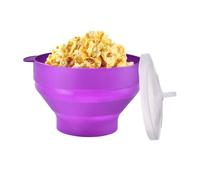Silicona máquina de palomitas, compacto bol plegable para microondas | Bol de palomitas plegable con tapa, fabricante de snacks apto para microondas para hogar, cocina, noche de cine y familia