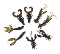 Silicona Máscara Suave Camarones Mar Señuelos de Pesca Plantilla Wobbler Señuelos de Pesca para Pescadores 25 Piezas 3 Colores (Marrón)