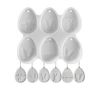 Silicona - Mejillones de Pascua flexibles y antiadherentes, patatas decorativas de huevos, patrón de conejo | Formas creativas para chocolate, yeso, resina y