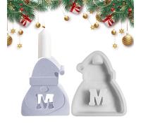 Silicona Mold, Candle Mold Resin - Molde de silicona sin tick, Christmas Ornaments Reutilizable Easy Release Candle Holder with Letters for Soap & Cake, Holiday Baking Tools for Projects