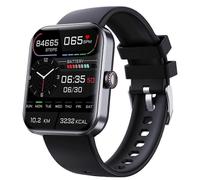 (Silicona negra) F57l 2024 Nuevo reloj inteligente con control de glucosa en sangre, 1,9 pulgadas, 50+,